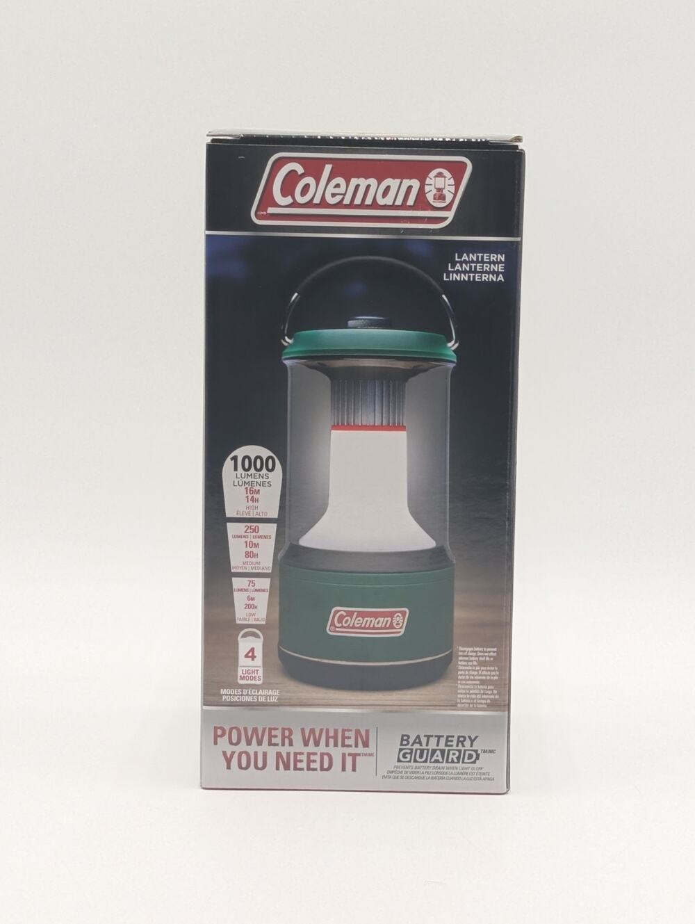 Coleman 1000 Lumens LED Outdoor Camping Light Lantern with Battery Guard NEW